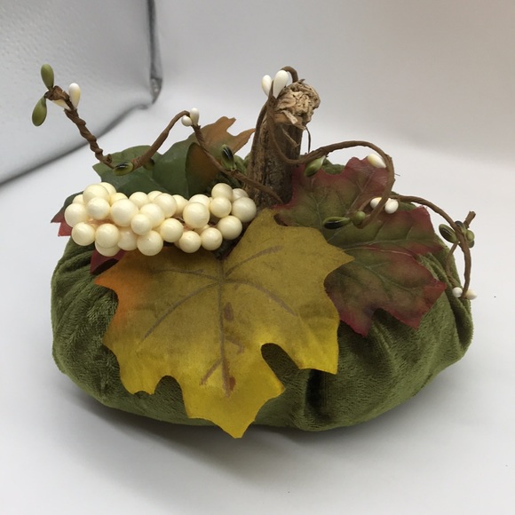 Trio of 3 Handmade Velvet, Poly filled Pumpkins - Picture 8 of 12